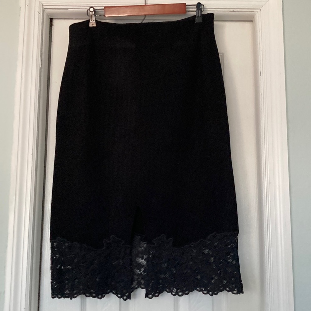 Express Black Ribbed Sweater compression skirt Sz Xlg